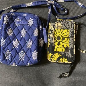 Vera Bradley blue crossbody and green wallet